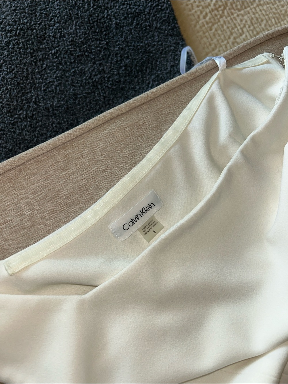 Calvin Klein White One-Shoulder High-Waist Tie-Belt Shorts - Picture 6 of 10